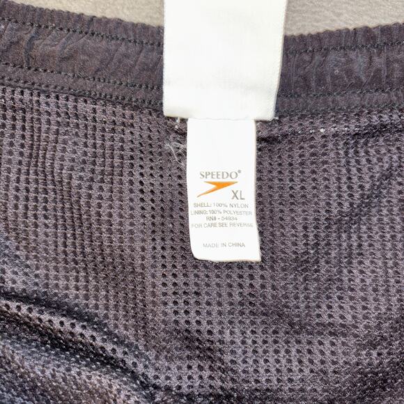 Vintage Speedo Boardshorts Men's X Large Black Nylon Classic Lined Swim Trunks - Picture 8 of 13